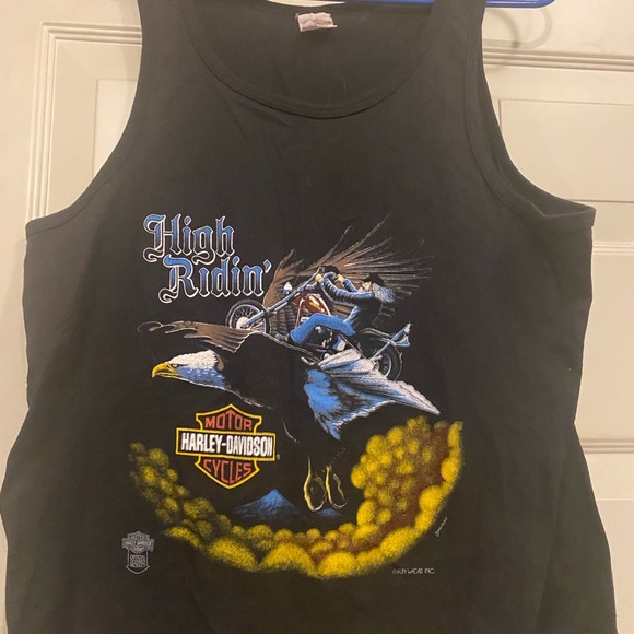 Vintage 1980’s Harley Davidson High Riding Tank Bowman Funwear Inc XL - Picture 4 of 8